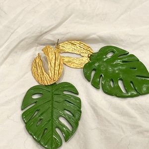 Monstera Leaf Earrings